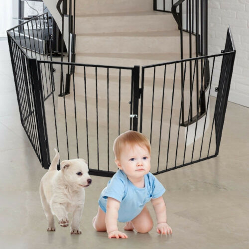 Fireplace Fence Baby Safety Fence Hearth Gate Pet Cat Full Steel Fire Gate Bbq