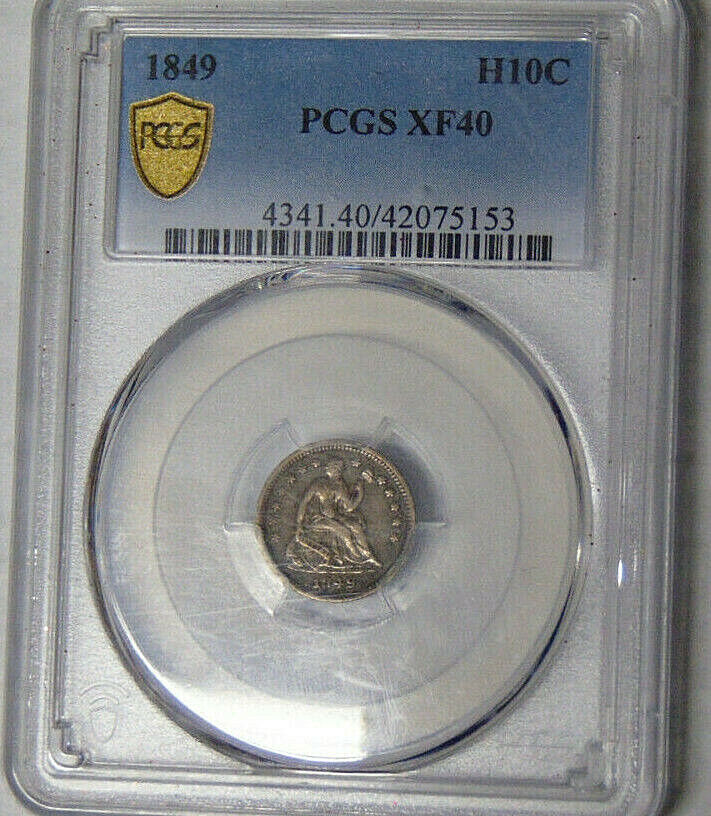 Pcgs Xf40 1849 Seated Liberty Half Dime Secure Shield #42075153