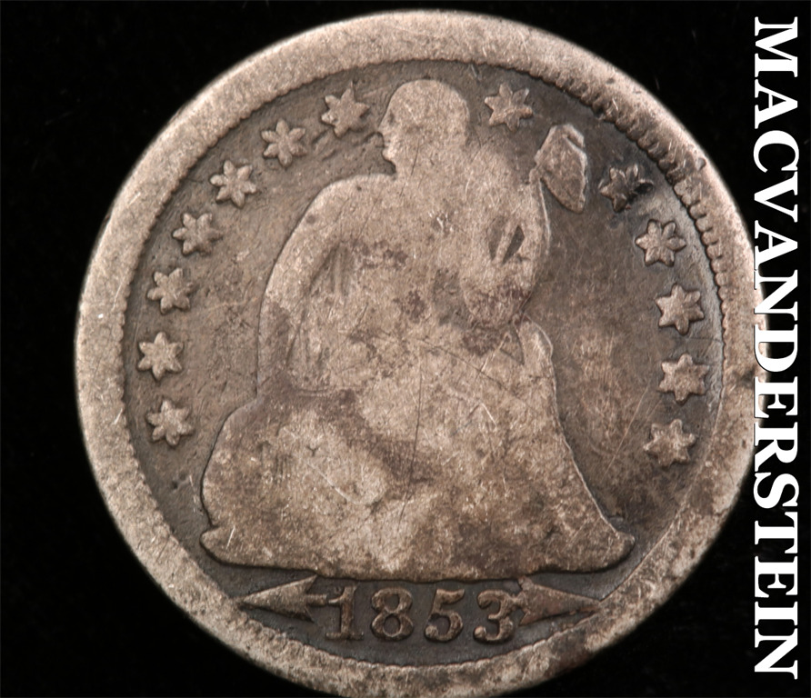 1853 Seated Liberty Dime-scarce Better Date #l1730