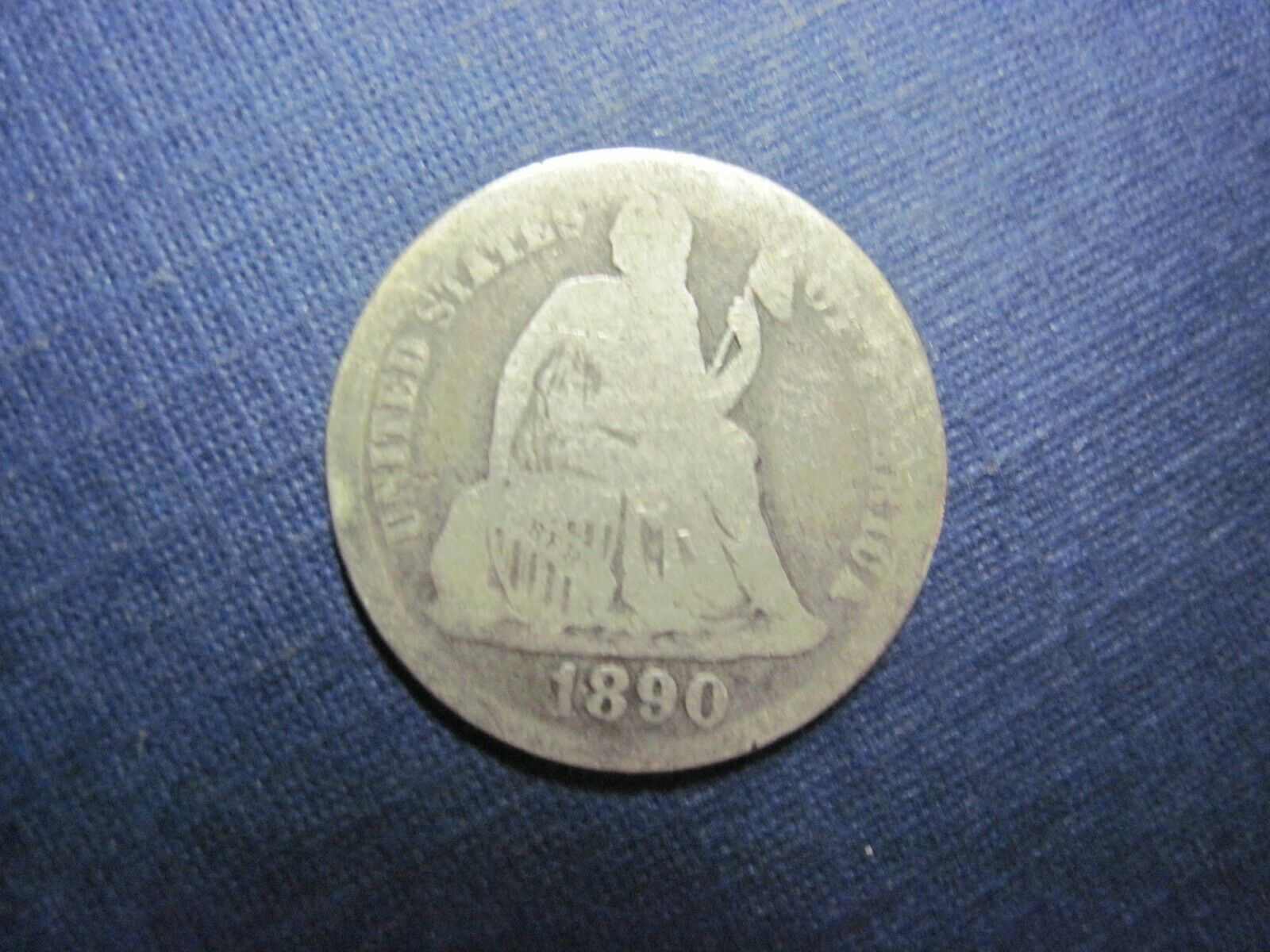Circulated 1890 Liberty Seated Dime Variety 4 Resumed Legend On Obverse Ungraded