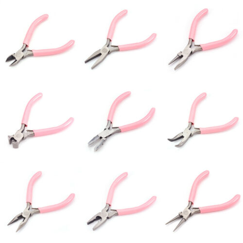 Multi-purpose Carbon Steel Jewelry Pliers Pink Handle Strong Beading Hand Tools